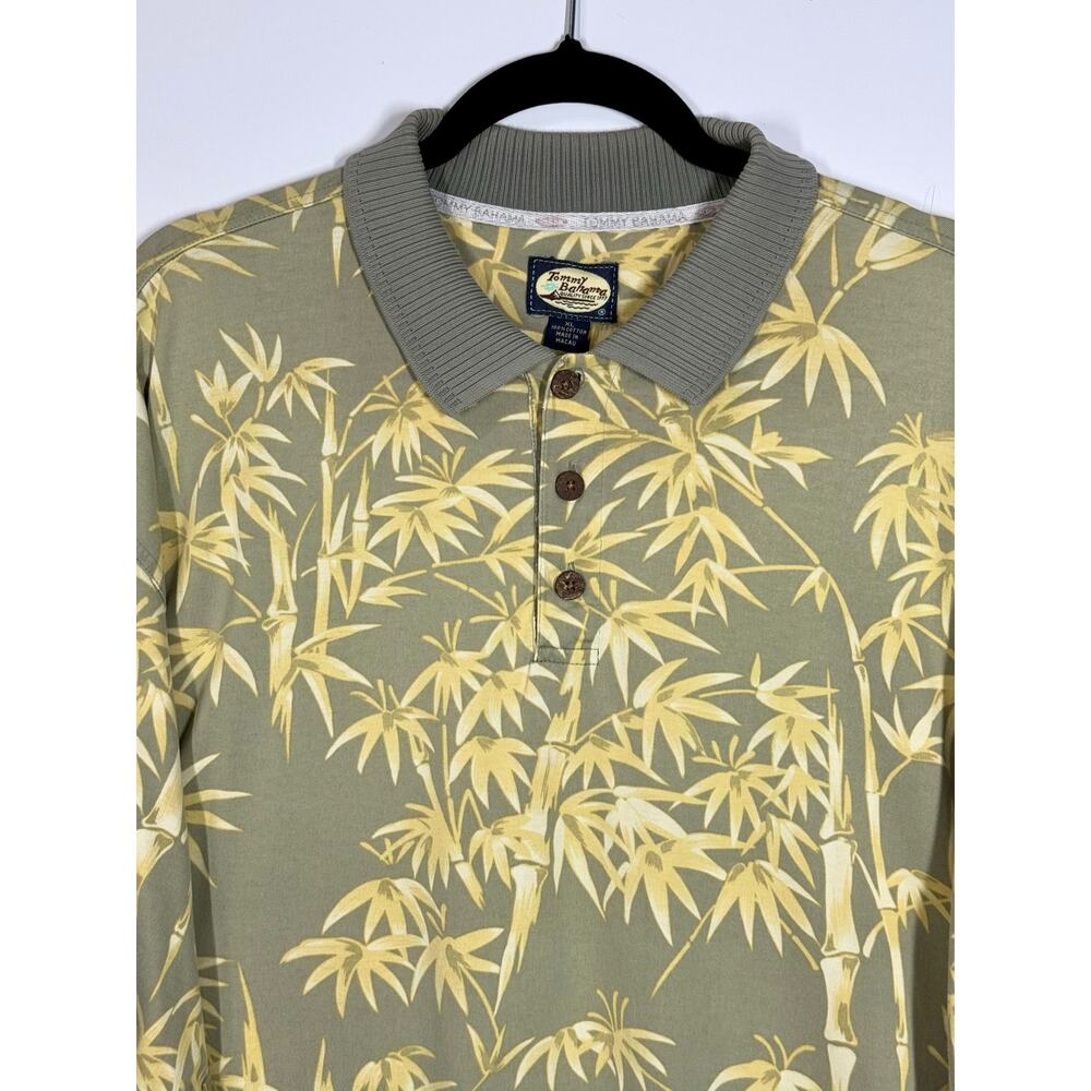 VGT 90s Tommy Bahama Bamboo Relax Tropical Preppy Polo Shirt Relaxed Mens XL